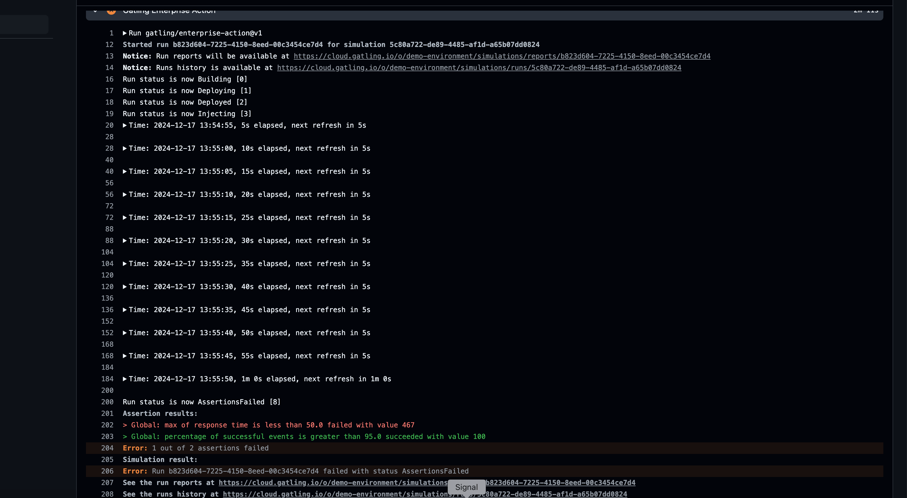 Load testing an AI application 6