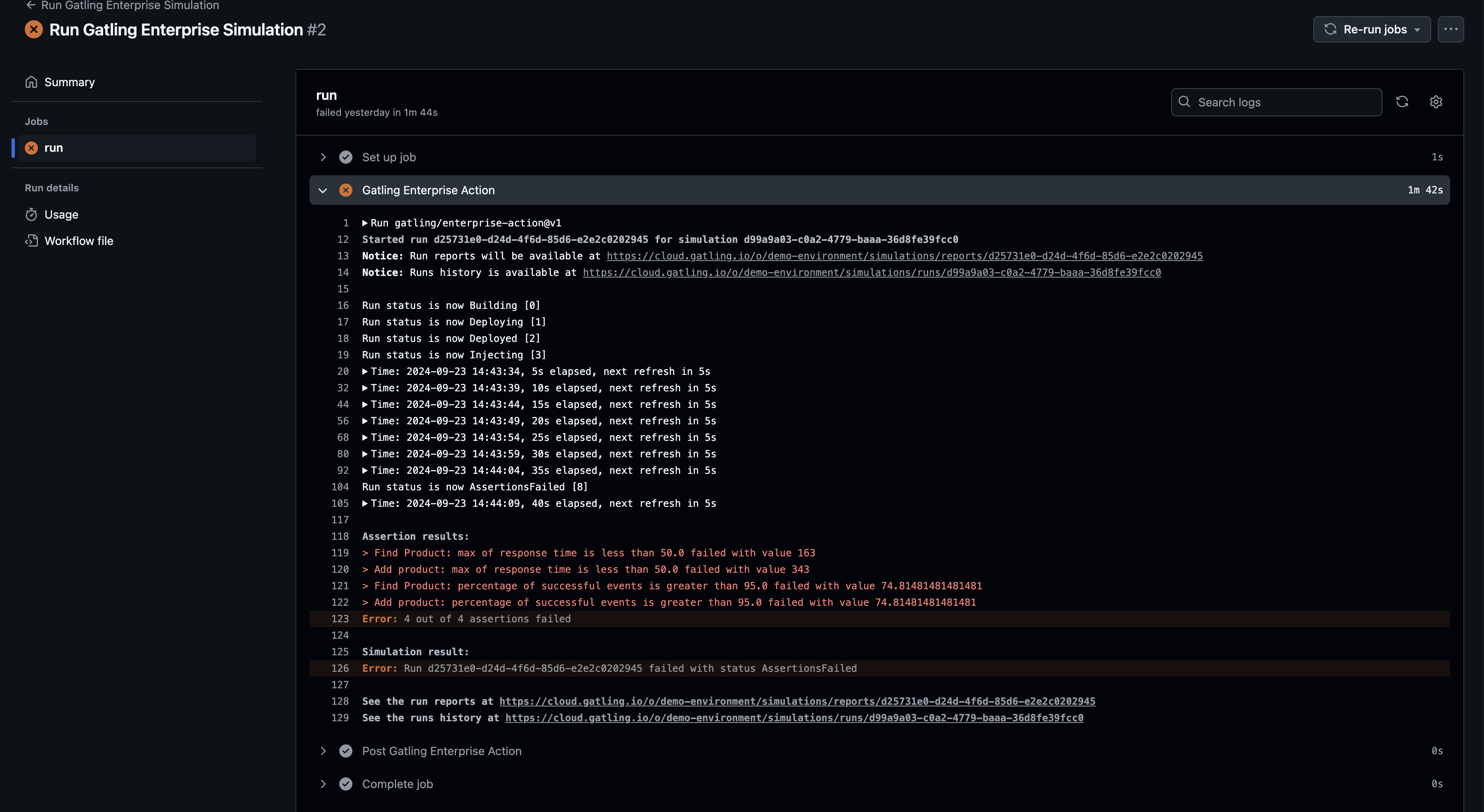 Run Gatling Enterprise Simulation